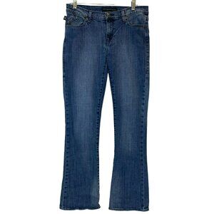 Rock & Republic Kasandra Blue Jeans Boot Cut 10M Frayed Embellished RN130273